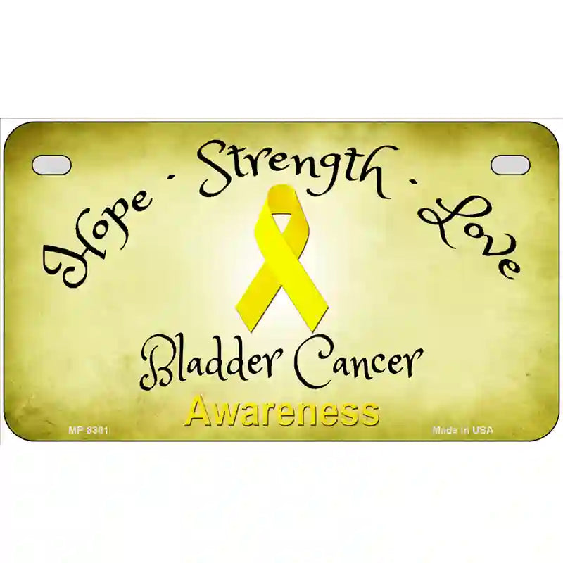 Bladder Cancer Ribbon Novelty Metal License Plate 7" x 4" (MP)