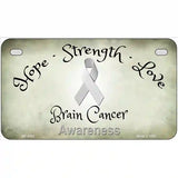 Brain Cancer Ribbon Novelty Metal License Plate 7" x 4" (MP)