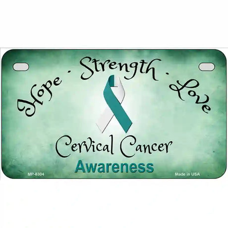 Cervical Cancer Ribbon Novelty Metal License Plate 7" x 4" (MP)