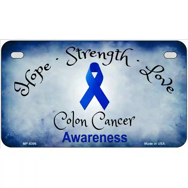 Colon Cancer Ribbon Novelty Metal License Plate 7" x 4" (MP)