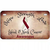 Head and Neck Cancer Ribbon Novelty Metal License Plate 7" x 4" (MP)