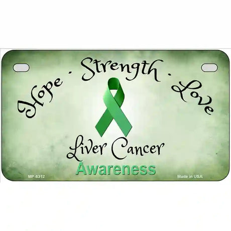 Liver Cancer Ribbon Novelty Metal License Plate 7" x 4" (MP)