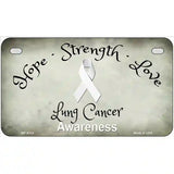 Lung Cancer Ribbon Novelty Metal License Plate 7" x 4" (MP)