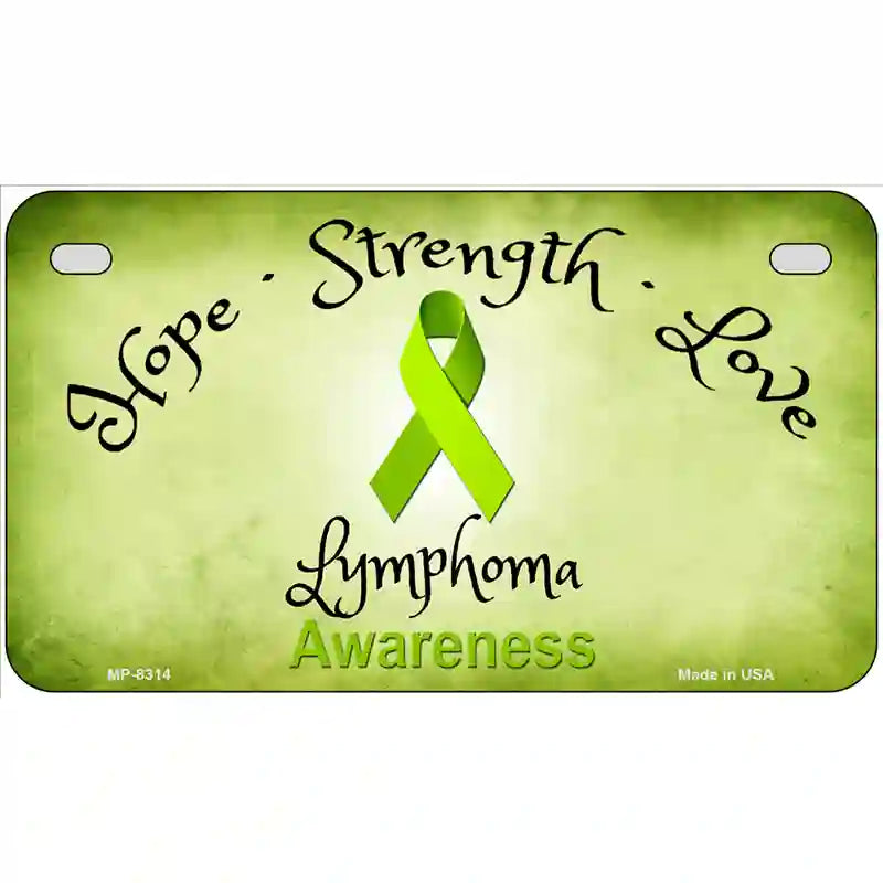 Lymphoma Cancer Ribbon Novelty Metal License Plate 7" x 4" (MP)