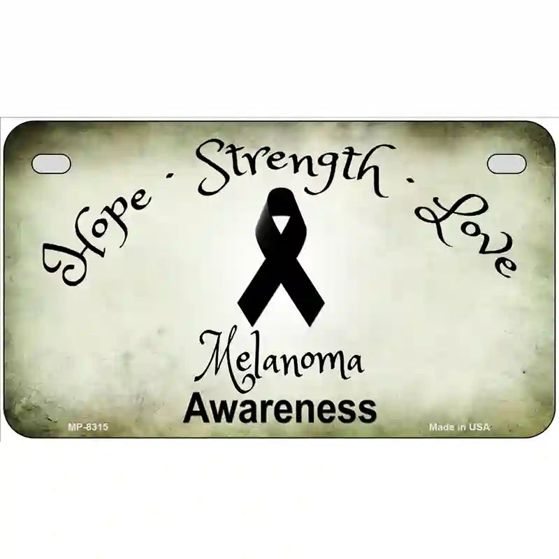 Melanoma Cancer Ribbon Novelty Metal License Plate 7" x 4" (MP)