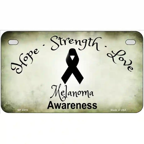 Melanoma Cancer Ribbon Novelty Metal License Plate 7" x 4" (MP)