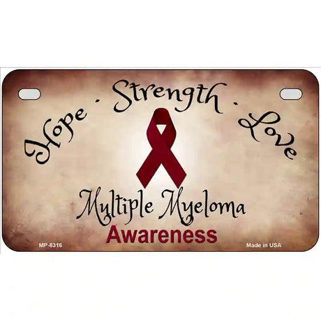 Multiple Myeloma Cancer Ribbon Novelty Metal License Plate 7" x 4" (MP)