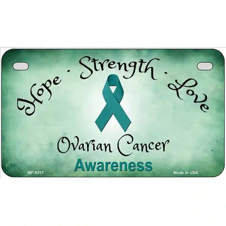 Ovarian Cancer Ribbon Novelty Metal License Plate 7" x 4" (MP)