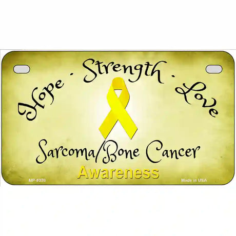 Sarcoma Bone Ribbon Novelty Metal License Plate 7" x 4" (MP)