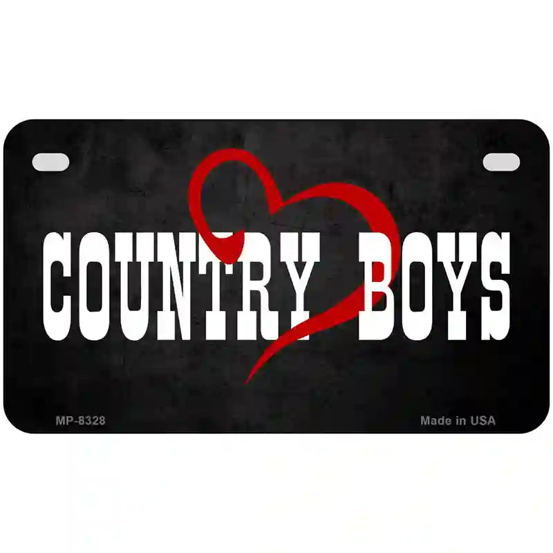 Country Boys Novelty Metal License Plate 7" x 4" (MP)