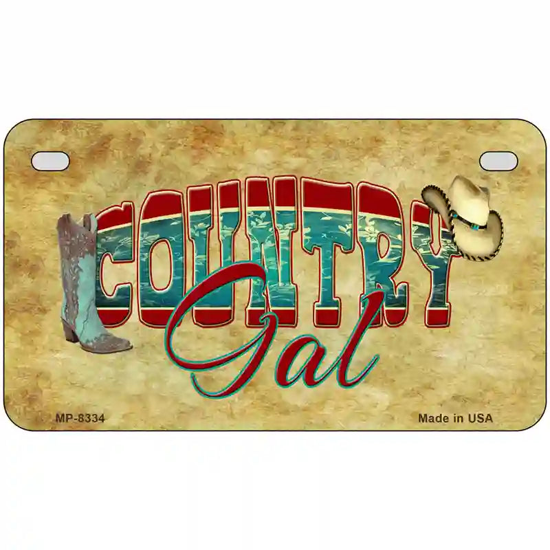 Country Gal Novelty Metal License Plate 7" x 4" (MP)