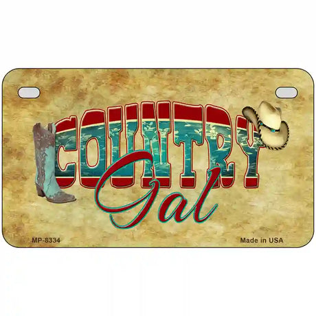 Country Gal Novelty Metal License Plate 7" x 4" (MP)