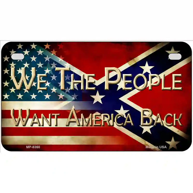 We The People USA|Rebel Flag Metal Novelty License Plate 7" x 4" (MP)