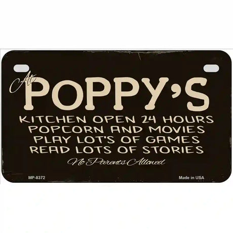 At Poppys Metal Novelty License Plate 7" x 4" (MP)