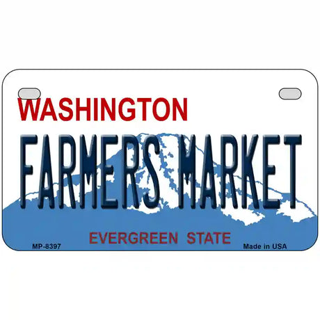 Farmers Market Washington Metal Novelty License Plate 7" x 4" (MP)