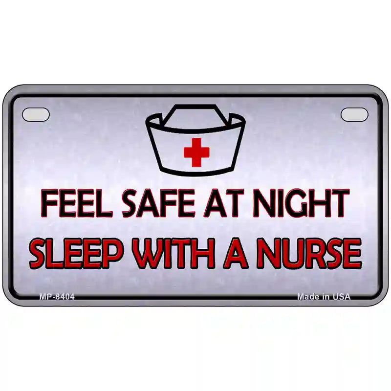 Feel Safe At Night Metal Novelty License Plate 7" x 4" (MP)