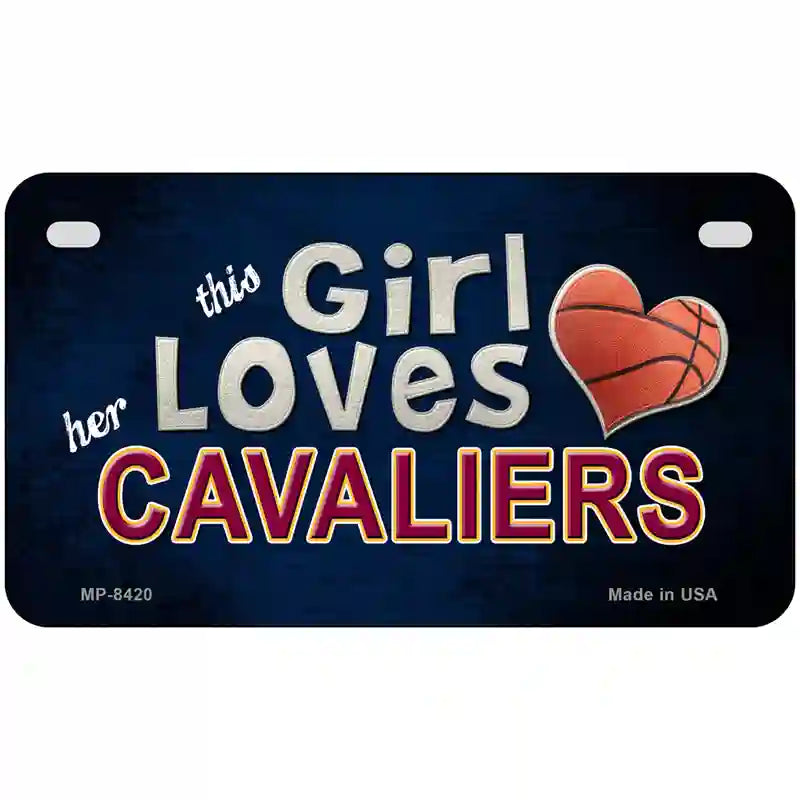 This Girl Loves Her Cavaliers Novelty Metal License Plate 7" x 4" (MP)