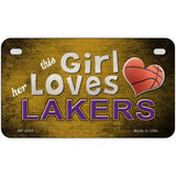 This Girl Loves Her Lakers Novelty Metal License Plate 7" x 4" (MP)