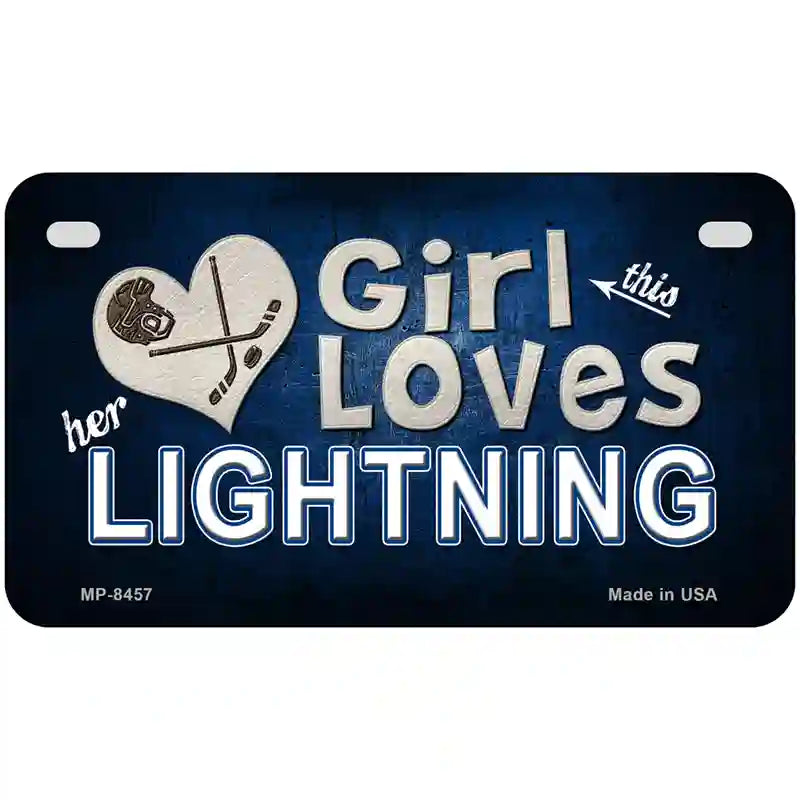 This Girl Loves Her Lightning Novelty Metal License Plate 7" x 4" (MP)