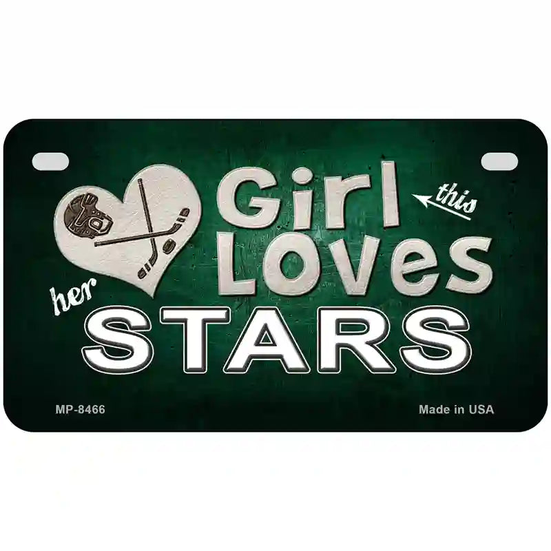 This Girl Loves Her Stars Novelty Metal License Plate 7" x 4" (MP)