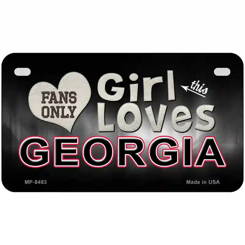 This Girl Loves Georgia Novelty Metal License Plate 7" x 4" (MP)