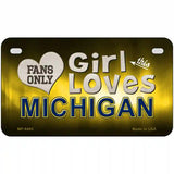 This Girl Loves Michigan Novelty Metal License Plate 7" x 4" (MP)