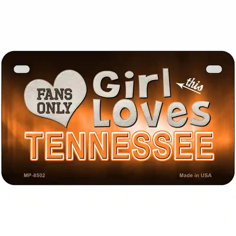 This Girl Loves Tennessee Novelty Metal License Plate 7" x 4" (MP)