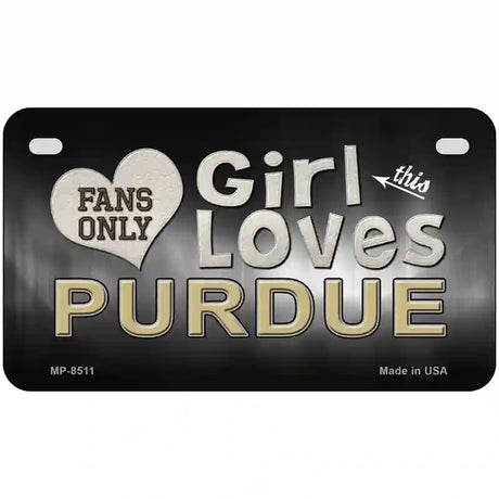 This Girl Loves Purdue Novelty Metal License Plate 7" x 4" (MP)