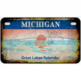 Michigan Rusty State Metal Novelty License Plate 7" x 4" (MP)