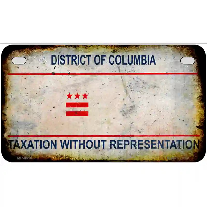 District Of Columbia Rusty State Metal Novelty License Plate 7" x 4" (MP) / Yes