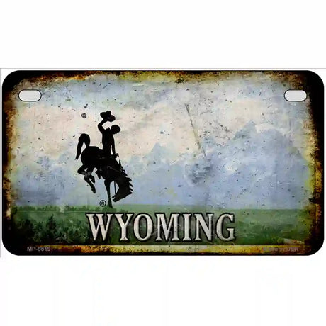 Wyoming Rusty State Metal Novelty License Plate 7" x 4" (MP) / Yes