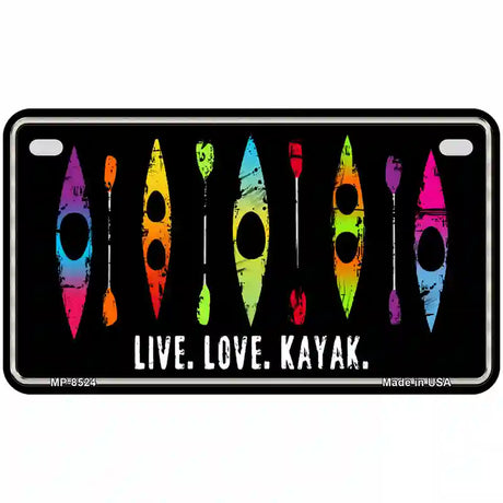 Live Love Kayak Metal Novelty License Plate 7" x 4" (MP)