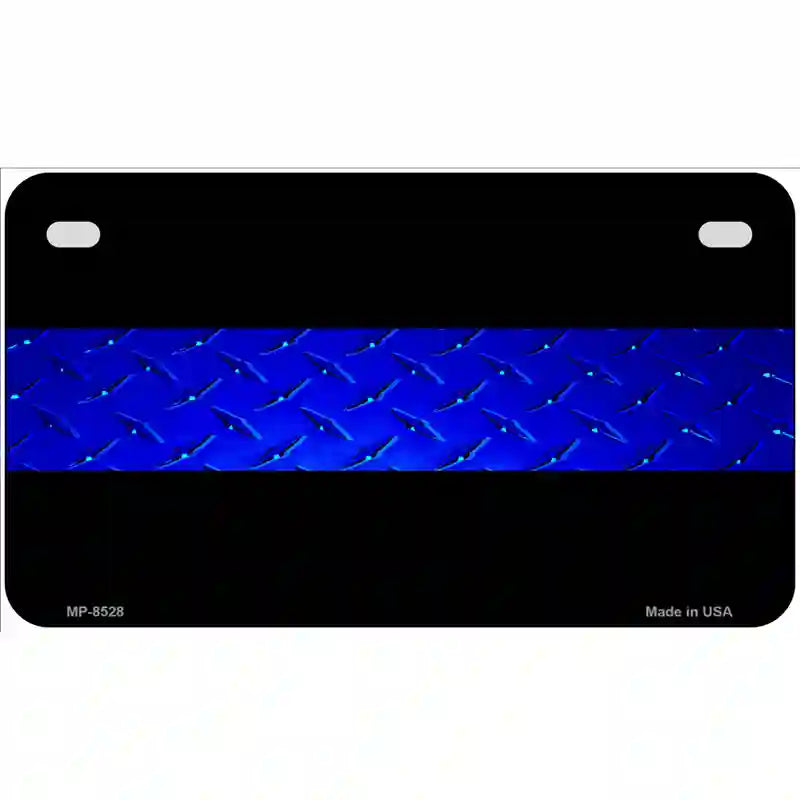 Police Diamond Thin Blue Line Metal Novelty License Plate 7" x 4" (MP)