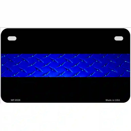 Police Diamond Thin Blue Line Metal Novelty License Plate 7" x 4" (MP)