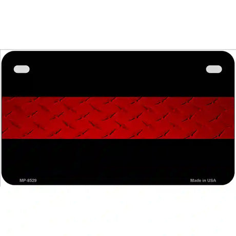 Fire Diamond Thin Red Line Metal Novelty License Plate 7" x 4" (MP)