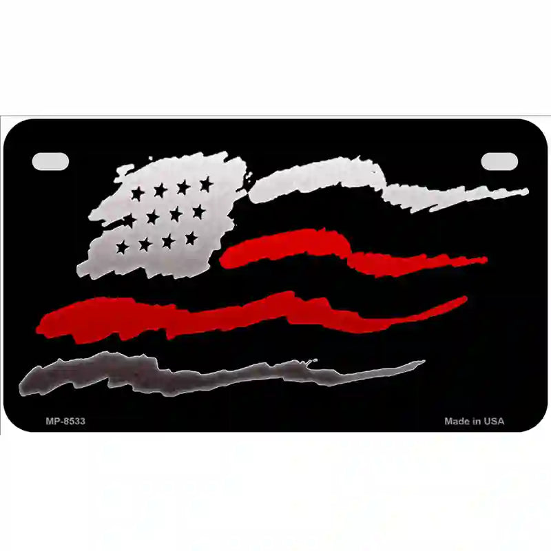 American Flag Thin Red Line Metal Novelty License Plate