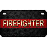 Firefighter Thin Red Line Metal Novelty License Plate 7" x 4" (MP)