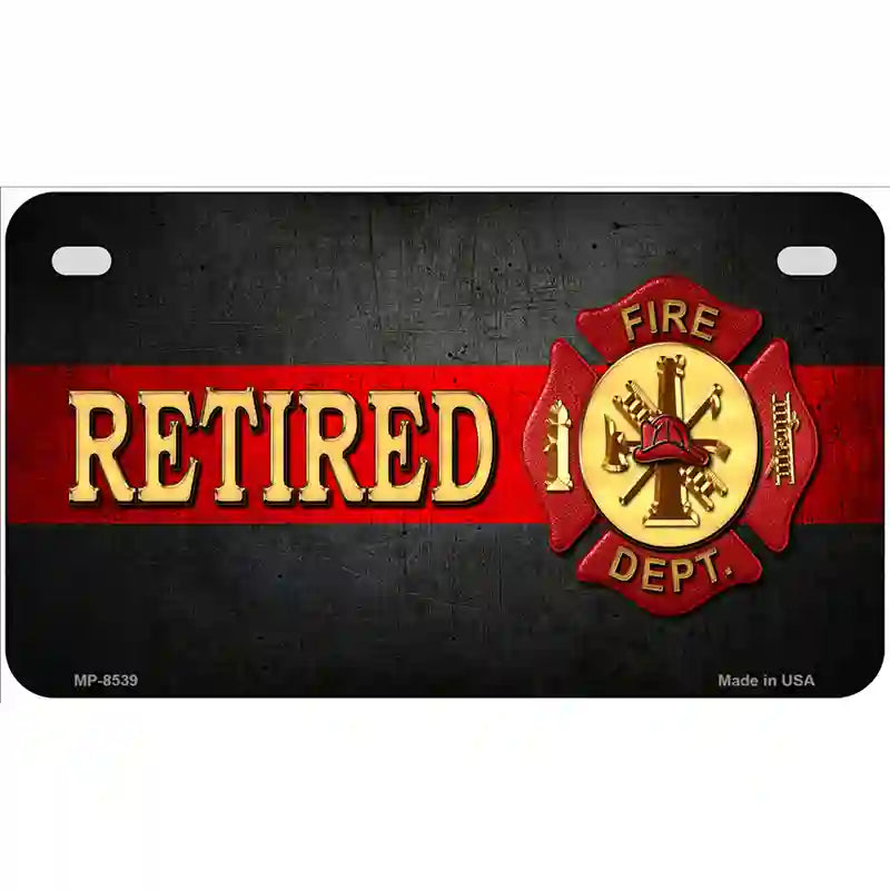 Retired Fire Thin Red Line Metal Novelty License Plate 7" x 4" (MP)