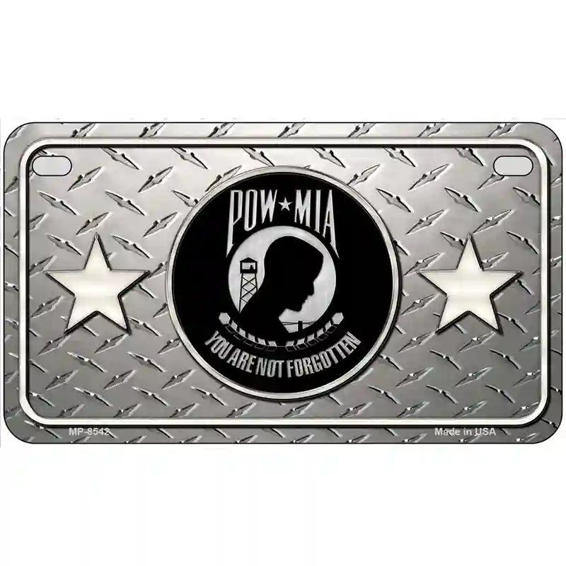 POW MIA Diamond Metal Novelty License Plate 7" x 4" (MP)