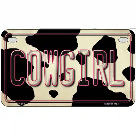 Cowgirl Cow Metal Novelty License Plate 7" x 4" (MP)