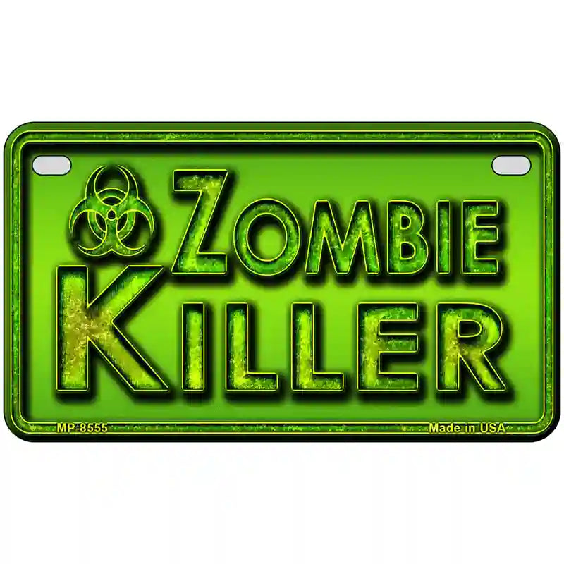 Zombie Killer Metal Novelty License Plate 7" x 4" (MP)