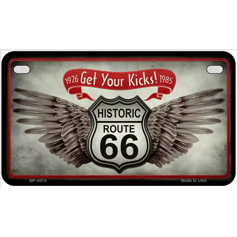 Get Your Kicks Metal Novelty License Plate