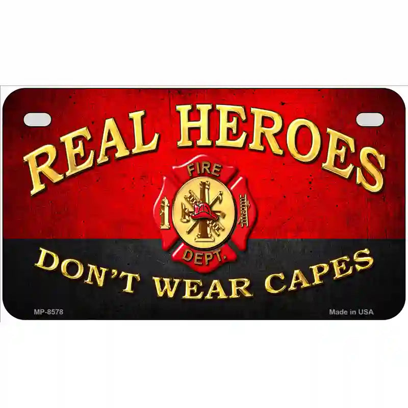 Real Heroes Red Metal Novelty License Plate 7" x 4" (MP)