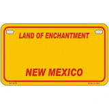 New Mexico Yellow Metal Novelty License Plate 7" x 4" (MP)