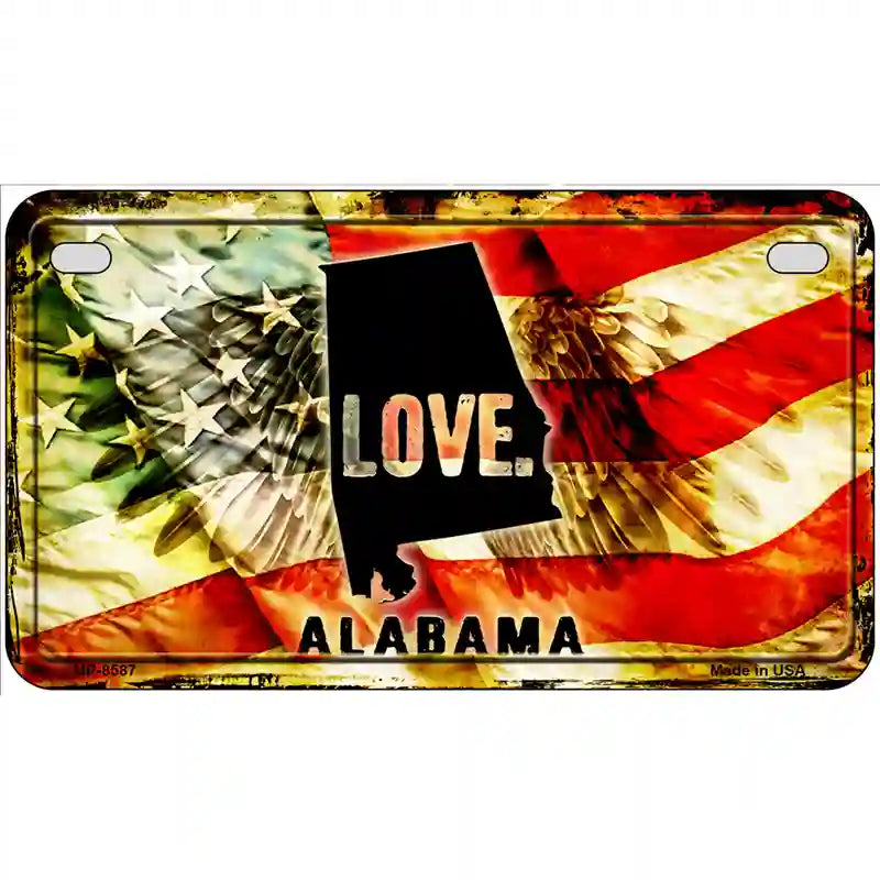 Alabama Love Metal Novelty License Plate 7" x 4" (MP)