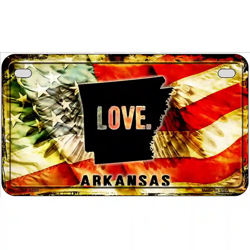 Arkansas Love Metal Novelty License Plate 7" x 4" (MP)