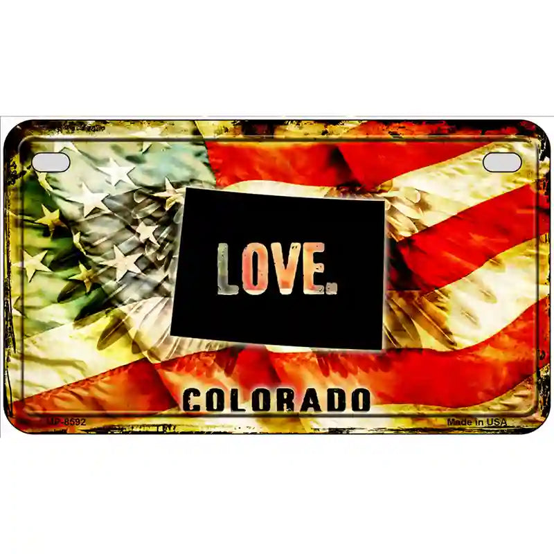 Colorado Love Metal Novelty License Plate 7" x 4" (MP)