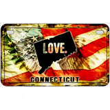 Connecticut Love Metal Novelty License Plate 7" x 4" (MP)