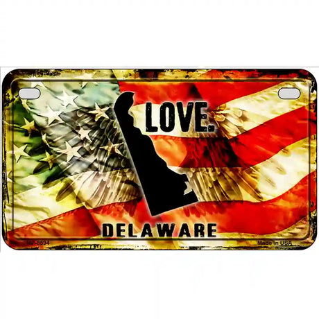 Delaware Love Metal Novelty License Plate 7" x 4" (MP)