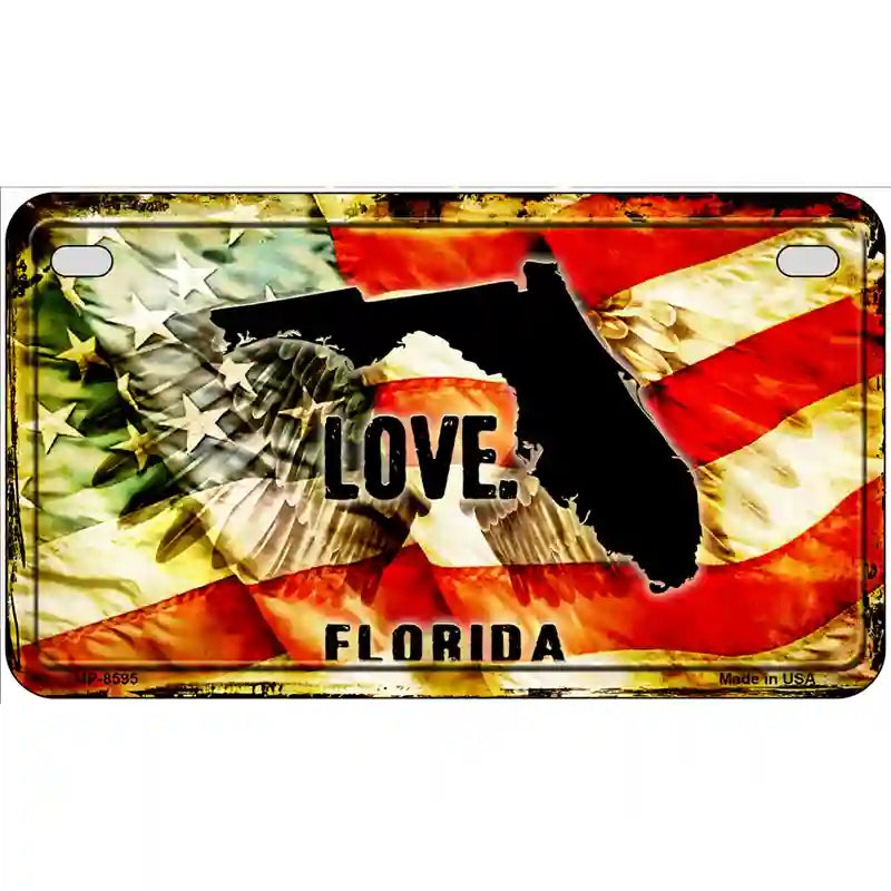 Florida Love Metal Novelty License Plate 7" x 4" (MP)